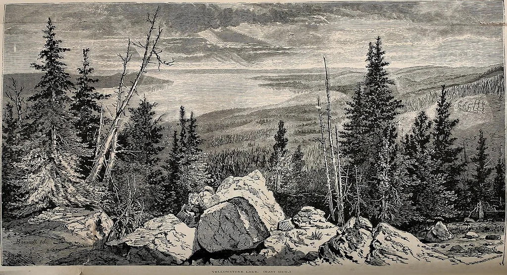 An illustration from Sixth annual report of the United States geological survey of the Territories, embracing portions of Montana, Idaho, Wyoming, and Utah : being a report of progress of the explorations for the year 1872, 1873, leaf 73