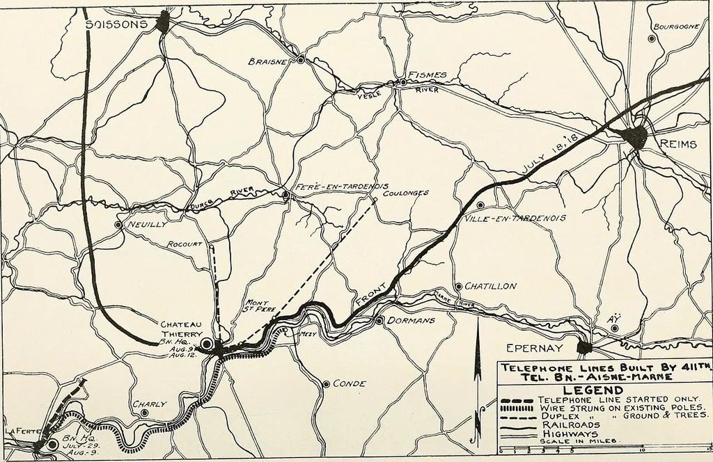 An illustration from Memories of the "411th" Telegraph Battalion in the World War here and "over there" ..., 1919, leaf 93