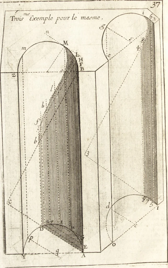 An illustration from Traité des pratiques geometrales et perspectives : enseignées dans l'Academie royale de la peinture et sculpture, 1665, leaf 147