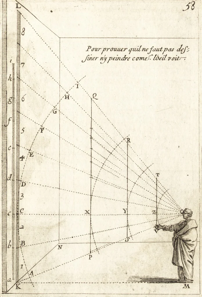 An illustration from Traité des pratiques geometrales et perspectives : enseignées dans l'Academie royale de la peinture et sculpture, 1665, leaf 188