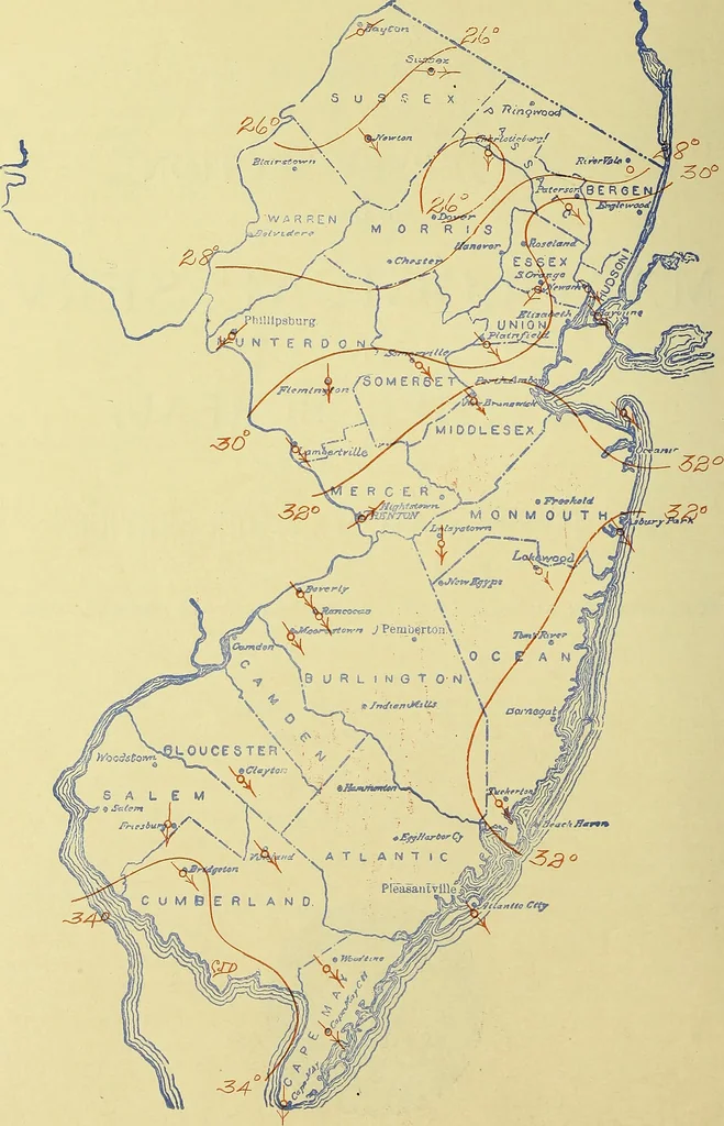An illustration from Climatological data, New Jersey, 1897, leaf 135
