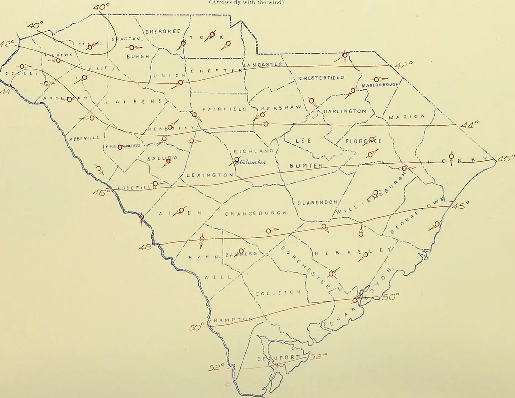 An illustration from Climatological data, South Carolina, 1898, leaf 665