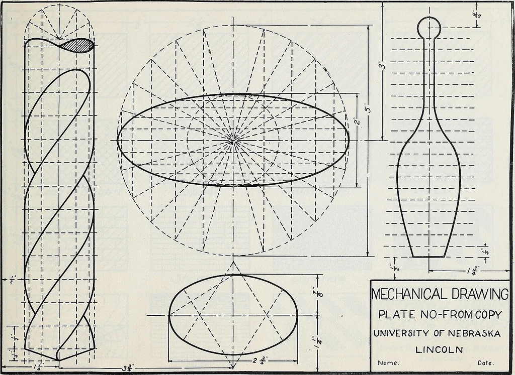 An illustration from Mechanical drawing copy plates, 1918, leaf 8