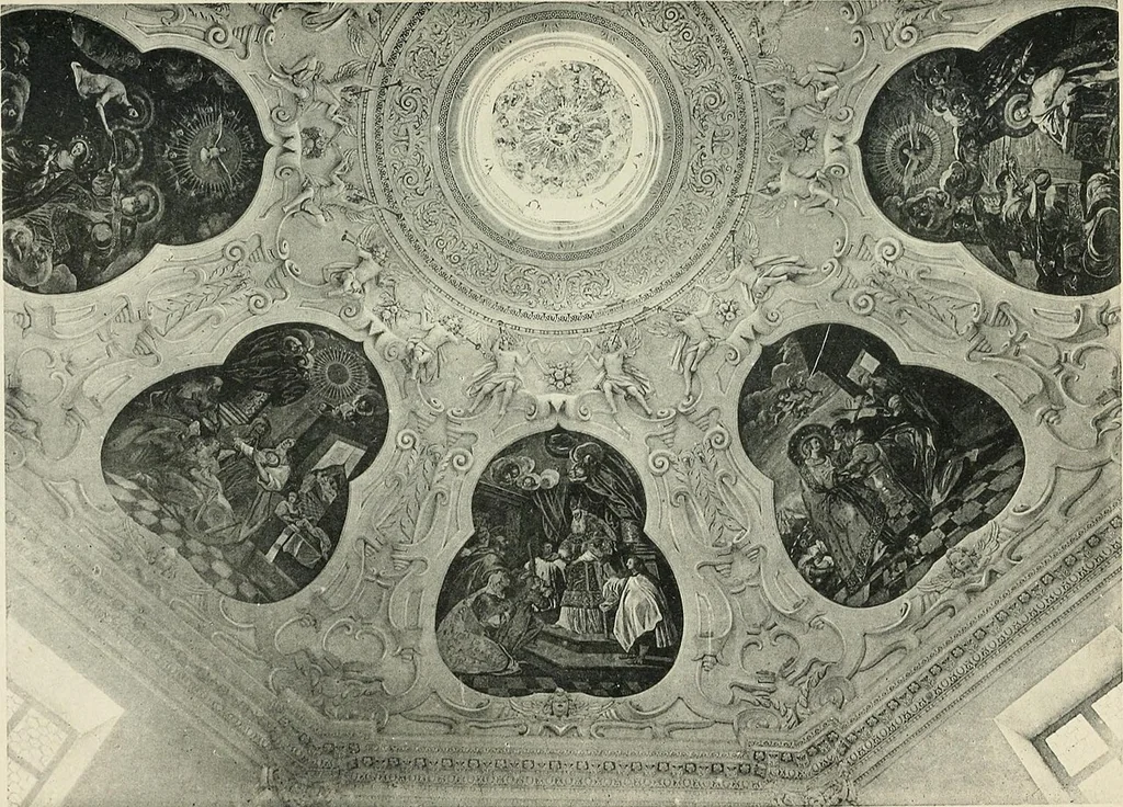 An illustration from Die Entwicklung der barocken Decken-malerei in Tirol. Mit 44 Tafeln und 6 Doppeltafeln, 1912, leaf 444