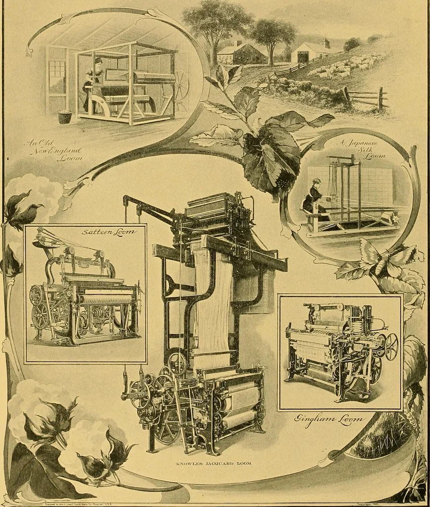 An illustration from Lamb's textile industry of the United States, embracing biographical sketches of prominment men and a historical résumé of the progress of textile manufacture from the earliest records to the present time;, 1911, leaf 177