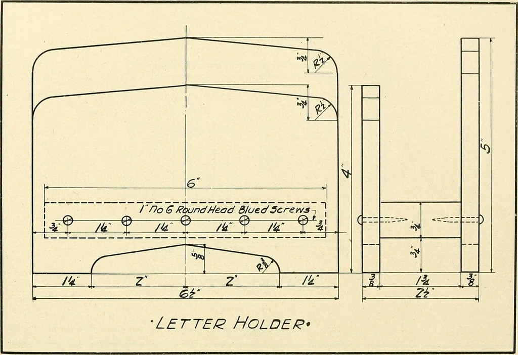 An illustration from Woodwork and mechanical drawing, 1914, leaf 93