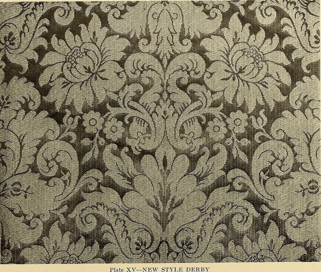 An illustration from Decorative textiles; an illustrated book on coverings for furniture, walls and floors, including damasks, brocades and velvets, tapestries, laces, embroideries, chintzes, cretonnes, drapery and furniture trimmings, wall papers, carpets and rugs, tooled and illuminated leathers, 1918, leaf 103