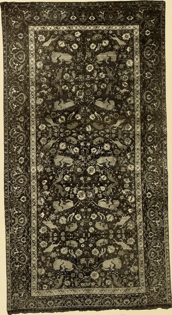 An illustration from Decorative textiles; an illustrated book on coverings for furniture, walls and floors, including damasks, brocades and velvets, tapestries, laces, embroideries, chintzes, cretonnes, drapery and furniture trimmings, wall papers, carpets and rugs, tooled and illuminated leathers, 1918, leaf 237