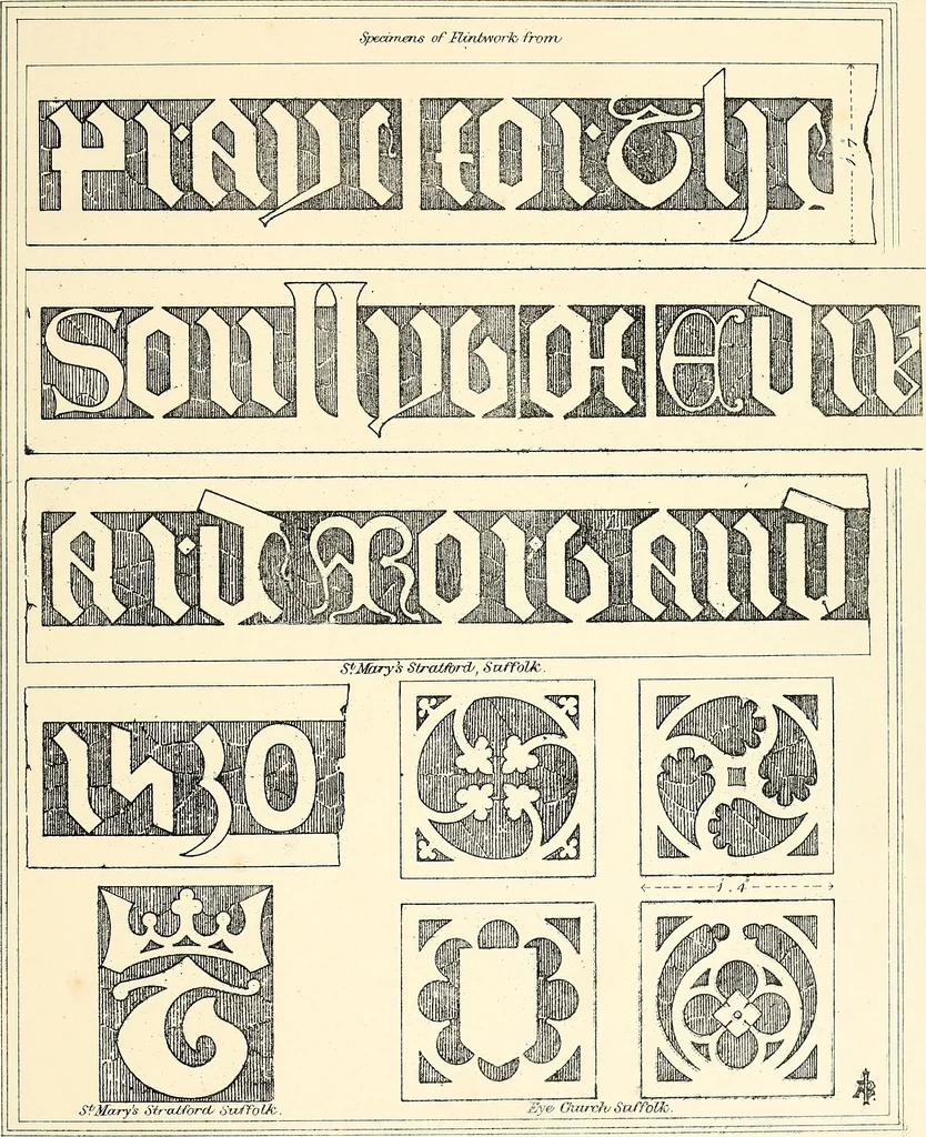 An illustration from An analysis of Gothick architecture : illustrated by a series of upwards of seven hundred examples of doorways, windows, etc., and accompanied with remarks on the several details of an ecclesiastical edifice, 1849, leaf 204