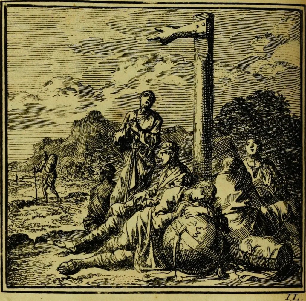 An illustration from De onwaardige wereld: vertoond in vyftig zinnebeelden, met godlyke spreuken en stichtelyke verzen, 1710, leaf 138
