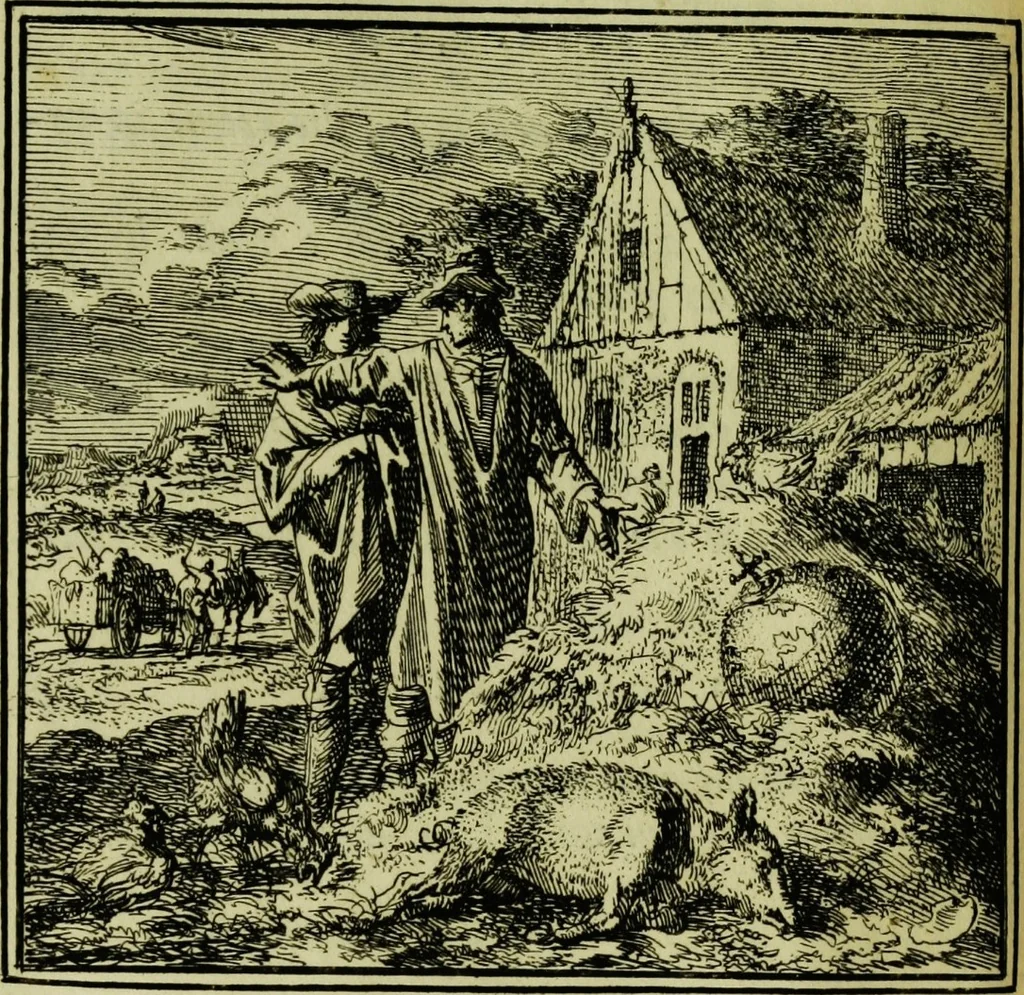 An illustration from De onwaardige wereld: vertoond in vyftig zinnebeelden, met godlyke spreuken en stichtelyke verzen, 1710, leaf 170