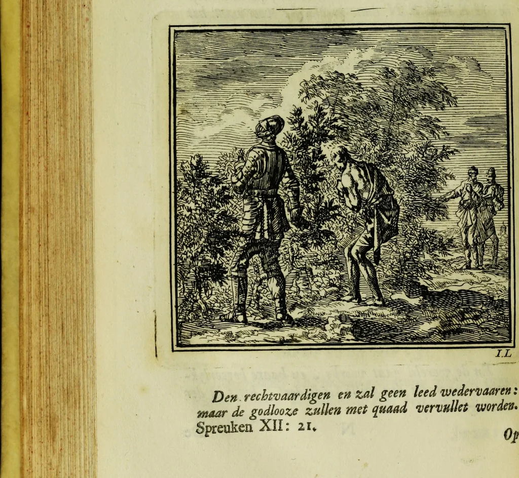 An illustration from De onwaardige wereld: vertoond in vyftig zinnebeelden, met godlyke spreuken en stichtelyke verzen, 1710, leaf 198