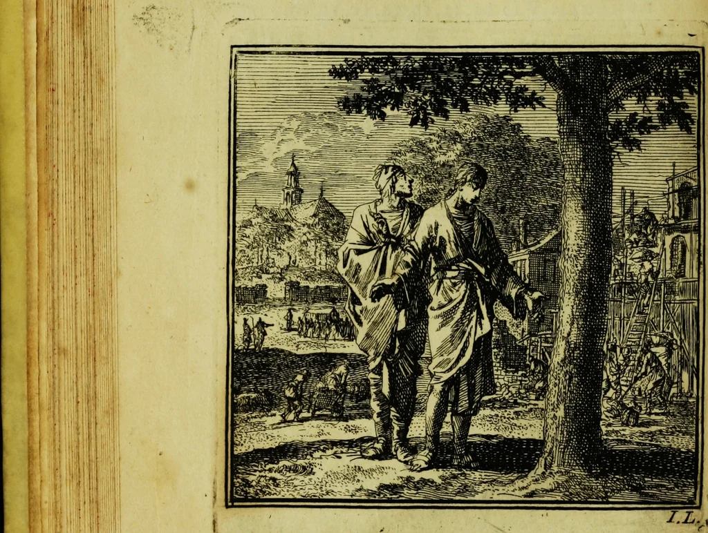 An illustration from De onwaardige wereld: vertoond in vyftig zinnebeelden, met godlyke spreuken en stichtelyke verzen, 1710, leaf 64