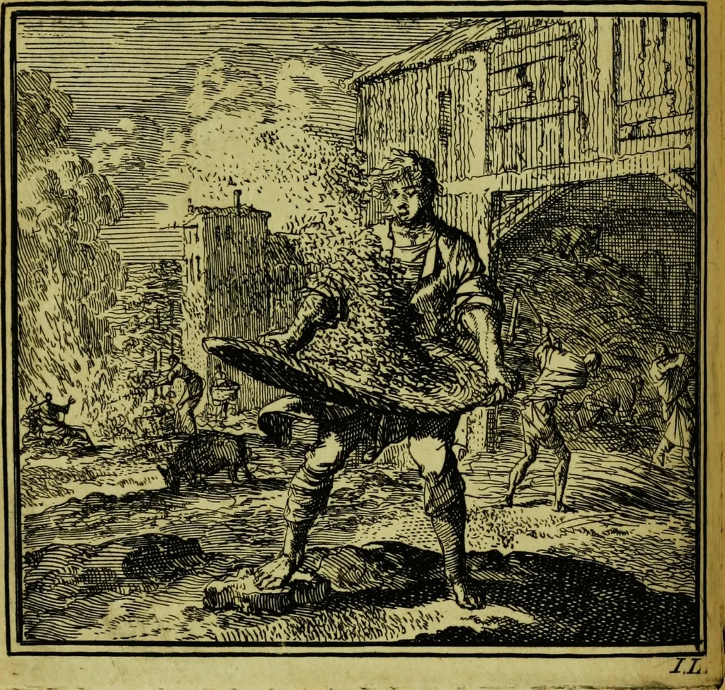 An illustration from De onwaardige wereld: vertoond in vyftig zinnebeelden, met godlyke spreuken en stichtelyke verzen, 1710, leaf 72