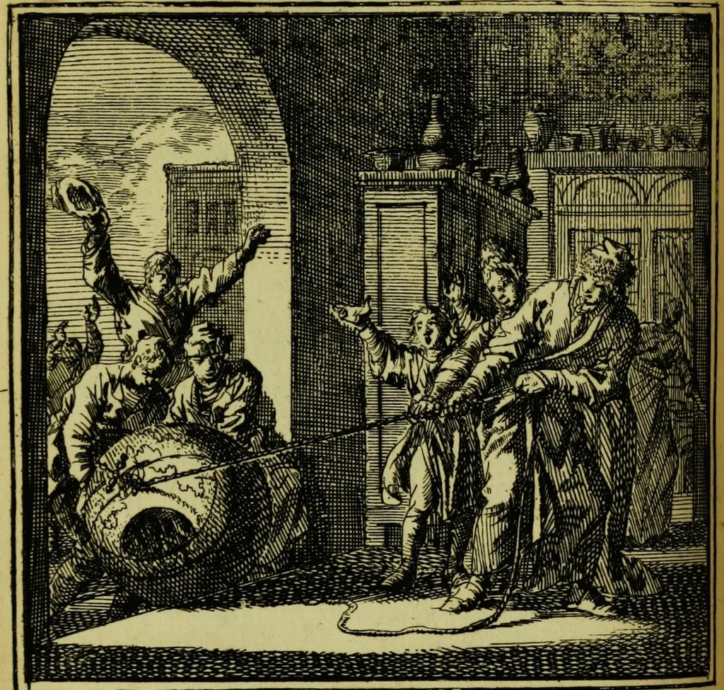 An illustration from De onwaardige wereld: vertoond in vyftig zinnebeelden, met godlyke spreuken en stichtelyke verzen, 1710, leaf 92