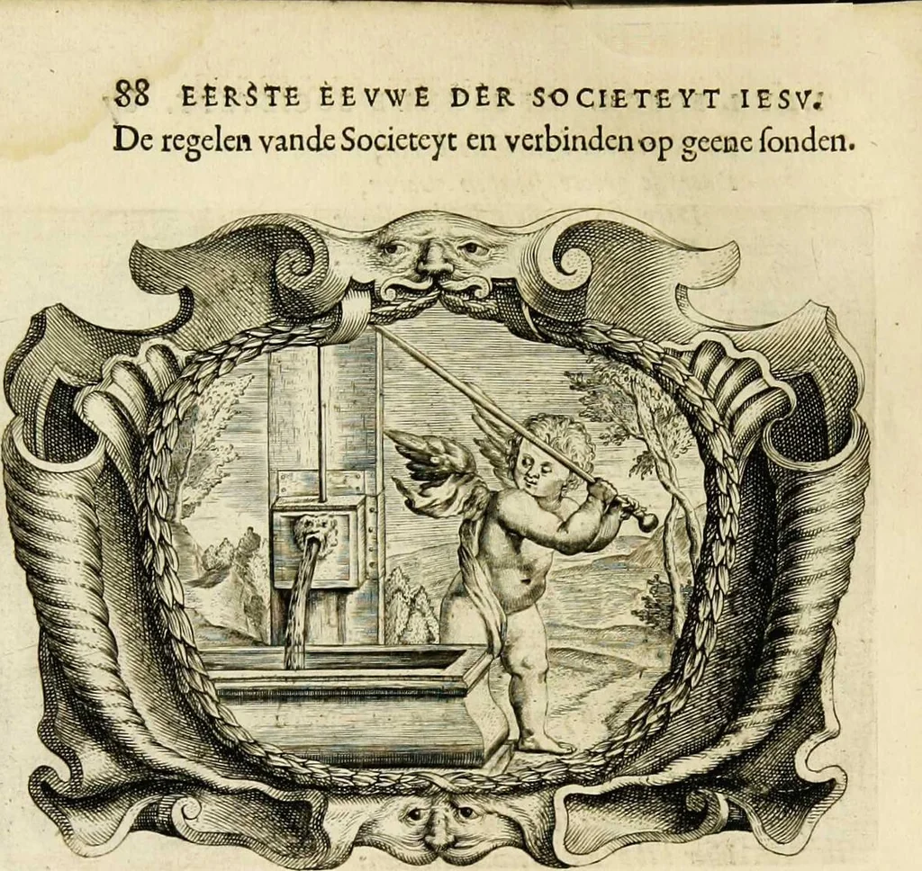 An illustration from Af-beeldinghe van d'eerste eeuwe der Societeyt Iesu: voor ooghen ghestelt door de Duyts-Nederlantsche provincie der seluer societeyt, 1640, leaf 100