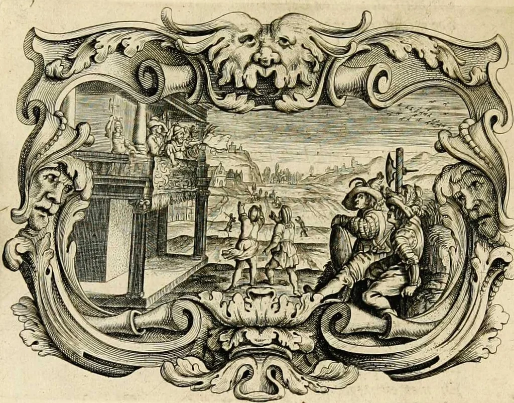 An illustration from Af-beeldinghe van d'eerste eeuwe der Societeyt Iesu: voor ooghen ghestelt door de Duyts-Nederlantsche provincie der seluer societeyt, 1640, leaf 134