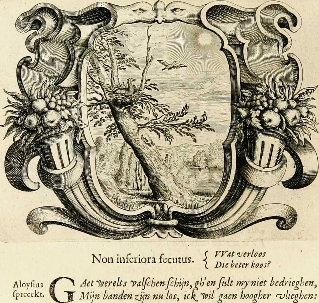 An illustration from Af-beeldinghe van d'eerste eeuwe der Societeyt Iesu: voor ooghen ghestelt door de Duyts-Nederlantsche provincie der seluer societeyt, 1640, leaf 222