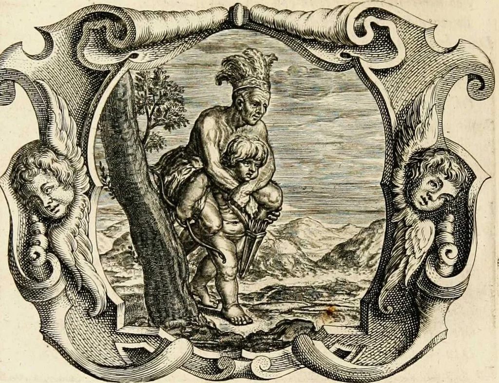 An illustration from Af-beeldinghe van d'eerste eeuwe der Societeyt Iesu: voor ooghen ghestelt door de Duyts-Nederlantsche provincie der seluer societeyt, 1640, leaf 524