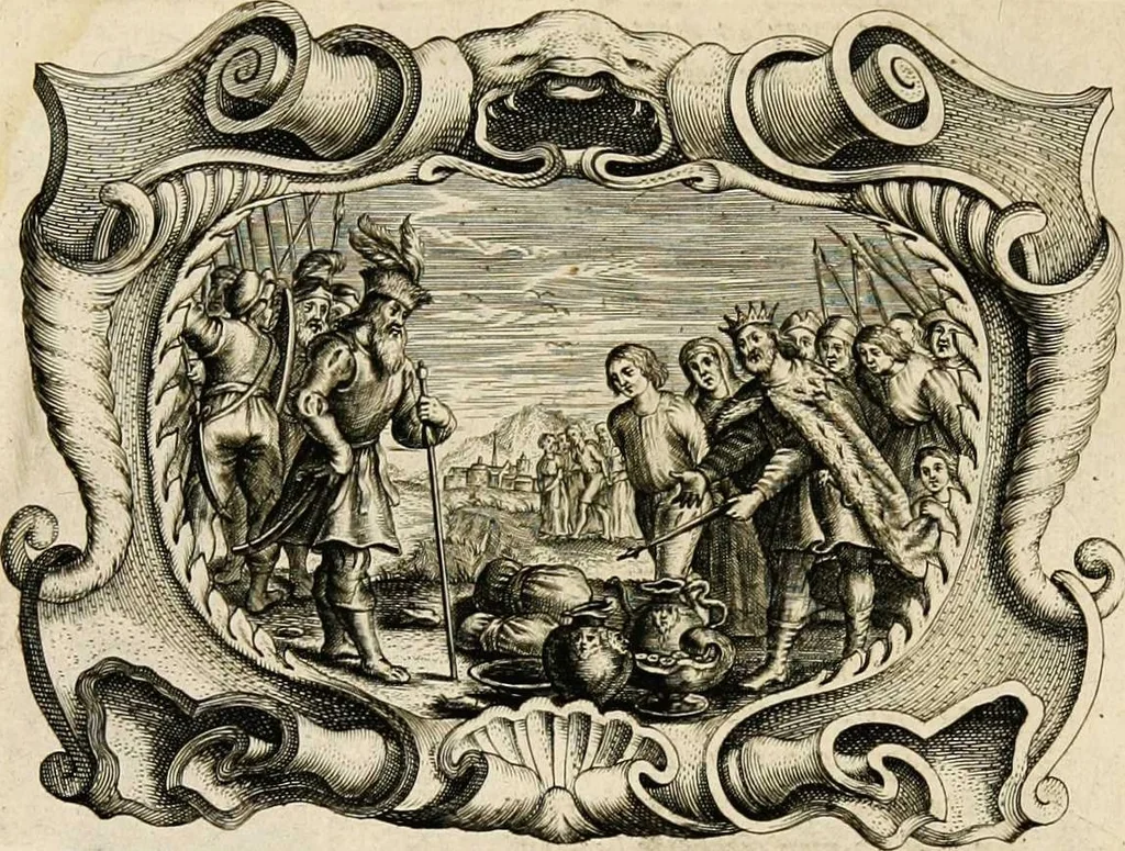 An illustration from Af-beeldinghe van d'eerste eeuwe der Societeyt Iesu: voor ooghen ghestelt door de Duyts-Nederlantsche provincie der seluer societeyt, 1640, leaf 702