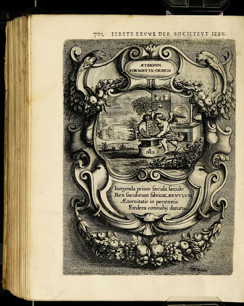 An illustration from Af-beeldinghe van d'eerste eeuwe der Societeyt Iesu: voor ooghen ghestelt door de Duyts-Nederlantsche provincie der seluer societeyt, 1640, leaf 714