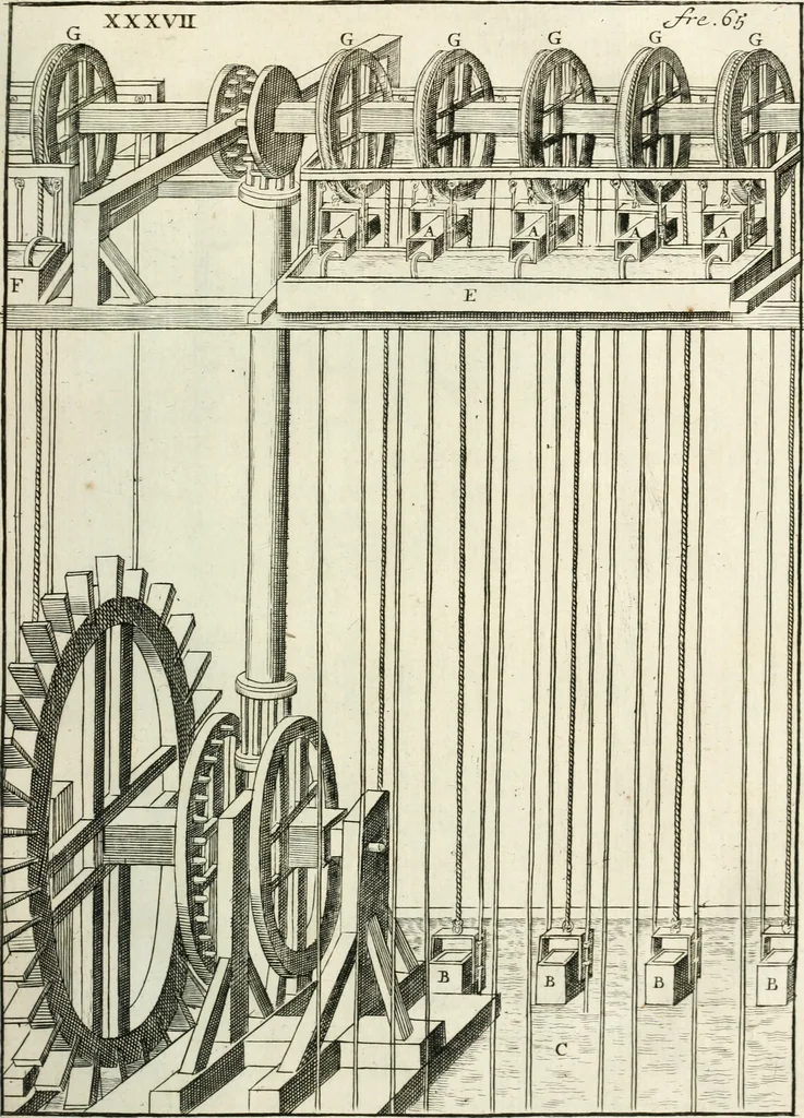 An illustration from Recueil d'ouvrages curieux de mathematique et de mecanique; ou, Description du cabinet de monsieur Grollier de Serviere. Avec près de 100 planches en taille-douce, 1751, leaf 162