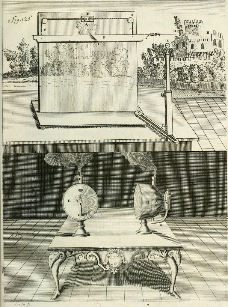An illustration from Recueil d'ouvrages curieux de mathematique et de mecanique; ou, Description du cabinet de monsieur Grollier de Serviere. Avec près de 100 planches en taille-douce, 1751, leaf 360