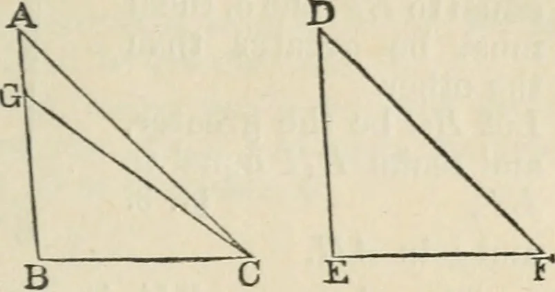 An illustration from The elements of Euclid for the use of schools and colleges : comprising the first two books and portions of the eleventh and twelfth books; with notes and exercises, 1880, leaf 34