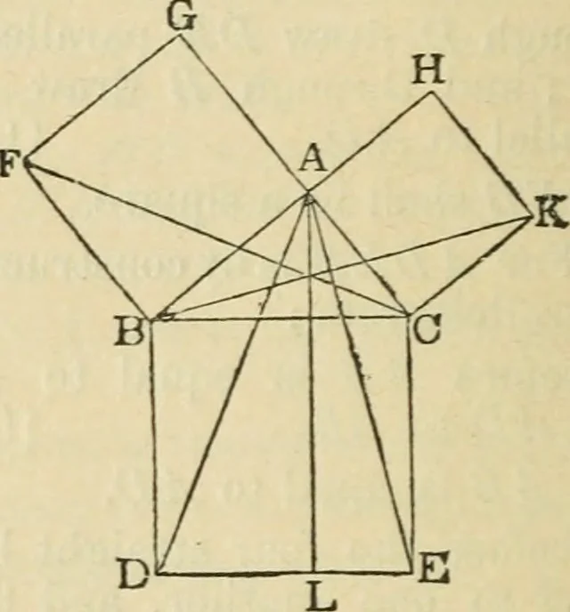 An illustration from The elements of Euclid for the use of schools and colleges : comprising the first two books and portions of the eleventh and twelfth books; with notes and exercises, 1880, leaf 55