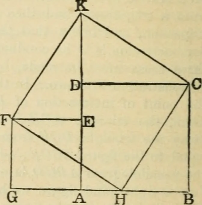An illustration from The elements of Euclid for the use of schools and colleges : comprising the first two books and portions of the eleventh and twelfth books; with notes and exercises, 1880, leaf 93
