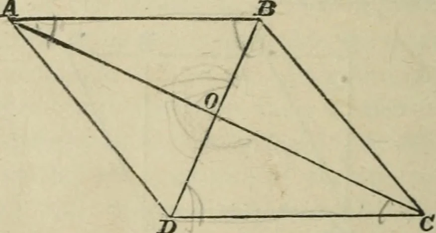 An illustration from Elements of geometry, containing books I and II with exercises and notes, 1882, leaf 105