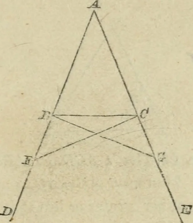 An illustration from Elements of geometry, containing books I and II with exercises and notes, 1882, leaf 116