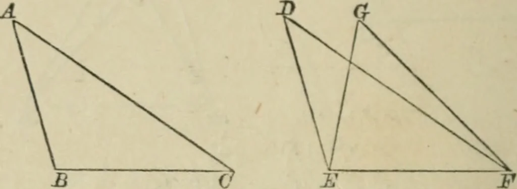 An illustration from Elements of geometry, containing books I and II with exercises and notes, 1882, leaf 119