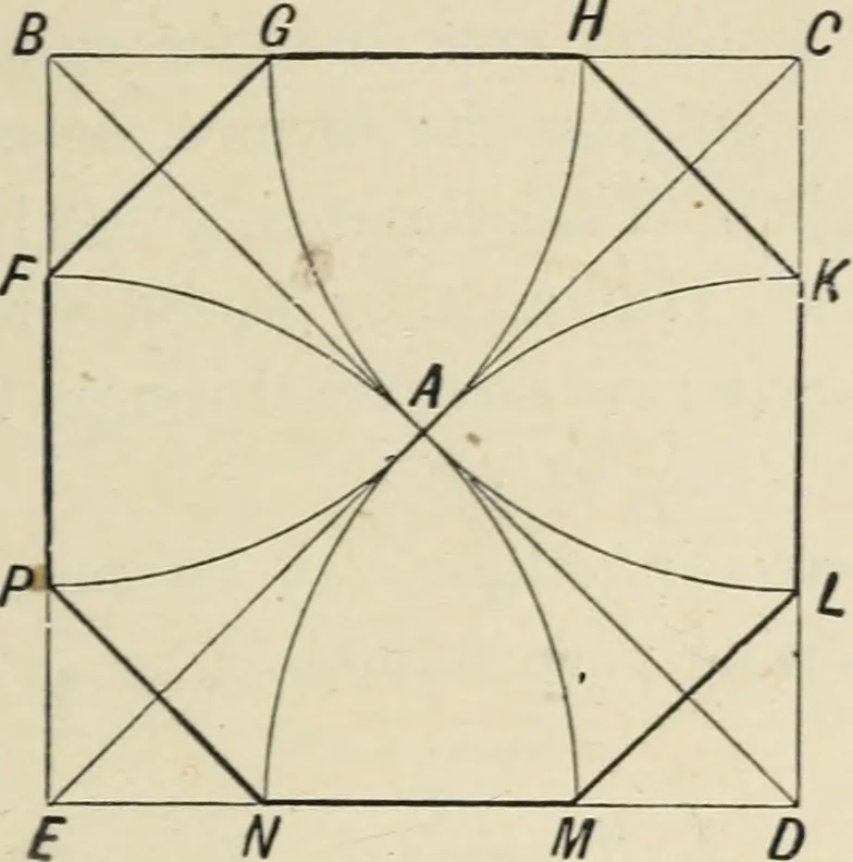 An illustration from Perspective and geometrical drawing : adapted to the use of candidates for second and third-class teachers' certificates, 1887, leaf 128