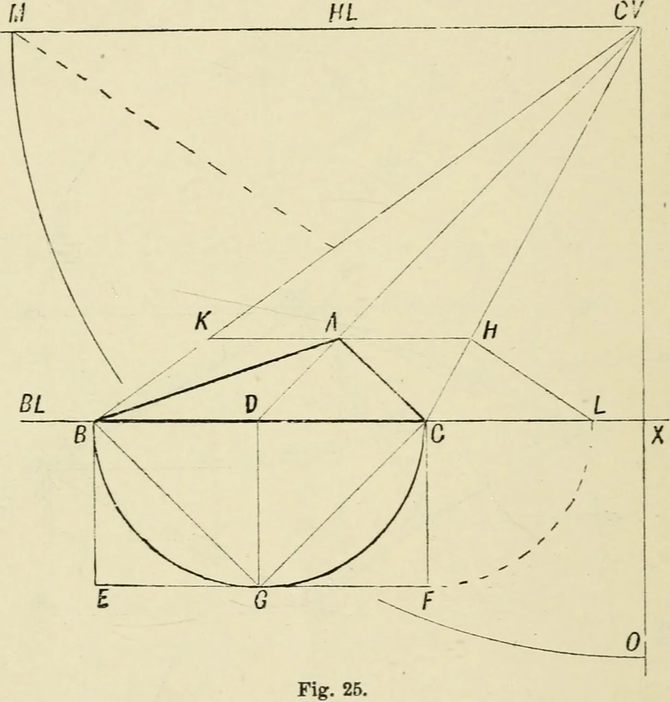 An illustration from Perspective and geometrical drawing : adapted to the use of candidates for second and third-class teachers' certificates, 1887, leaf 49
