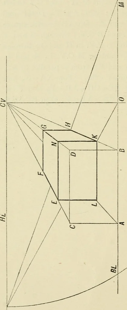An illustration from Perspective and geometrical drawing : adapted to the use of candidates for second and third-class teachers' certificates, 1887, leaf 73