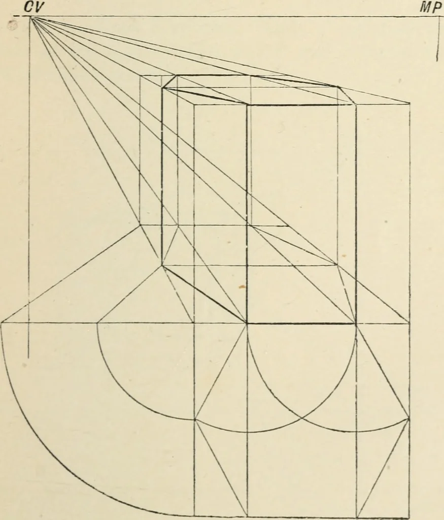 An illustration from Perspective and geometrical drawing : adapted to the use of candidates for second and third-class teachers' certificates, 1887, leaf 78