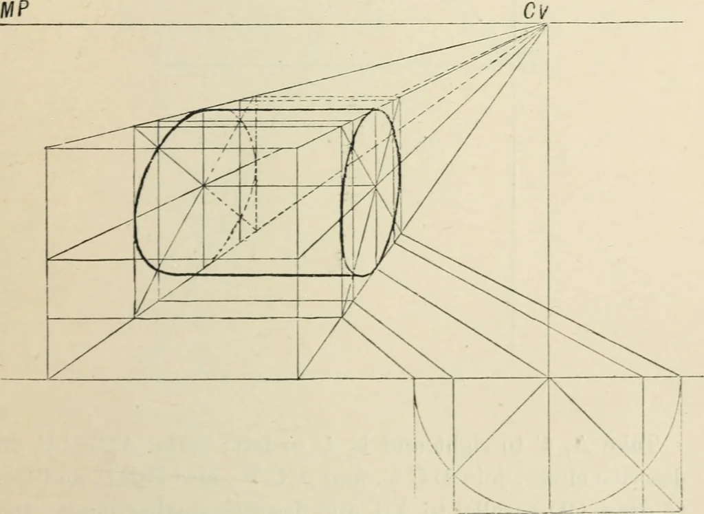 An illustration from Perspective and geometrical drawing : adapted to the use of candidates for second and third-class teachers' certificates, 1887, leaf 80