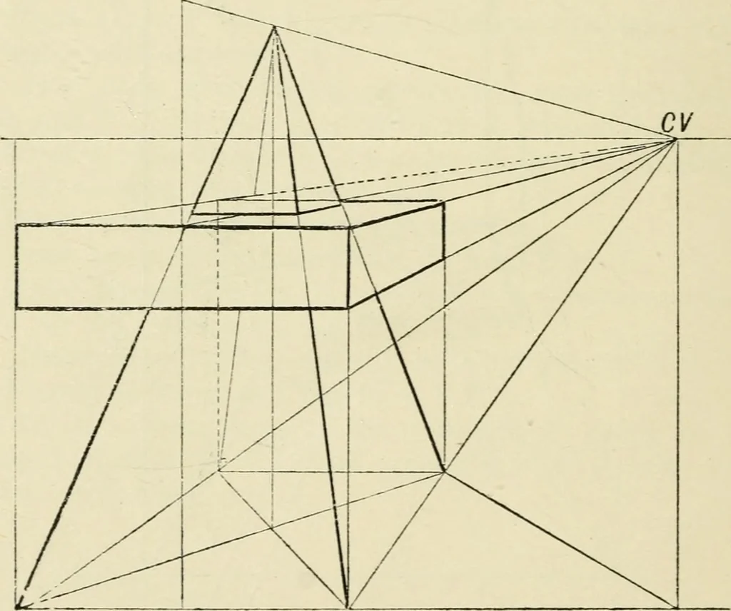 An illustration from Perspective and geometrical drawing : adapted to the use of candidates for second and third-class teachers' certificates, 1887, leaf 89