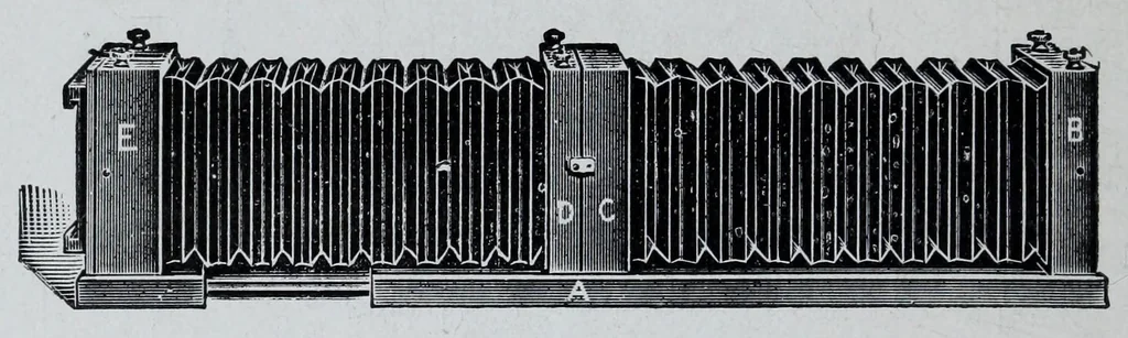 An illustration from 1907 price list, cancelling previous lists, of light filters, cameras, and all materials for orthochromatic and colour photography : scientific instruments for light measurement, photo spectroscopes, photo micrographic appliances, etc., 1907, leaf 18