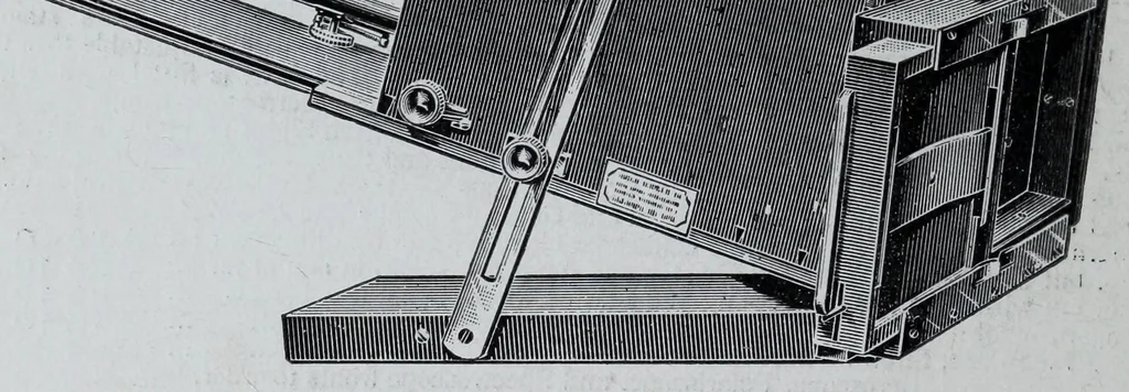 An illustration from 1907 price list, cancelling previous lists, of light filters, cameras, and all materials for orthochromatic and colour photography : scientific instruments for light measurement, photo spectroscopes, photo micrographic appliances, etc., 1907, leaf 22