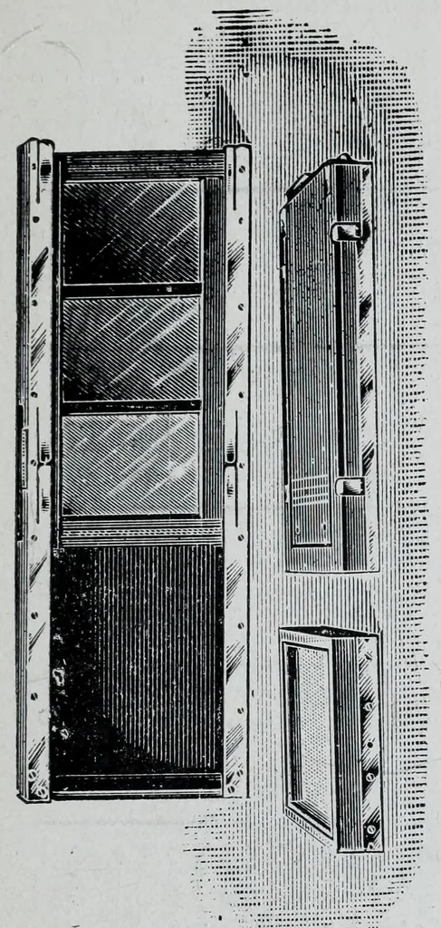 An illustration from 1907 price list, cancelling previous lists, of light filters, cameras, and all materials for orthochromatic and colour photography : scientific instruments for light measurement, photo spectroscopes, photo micrographic appliances, etc., 1907, leaf 7