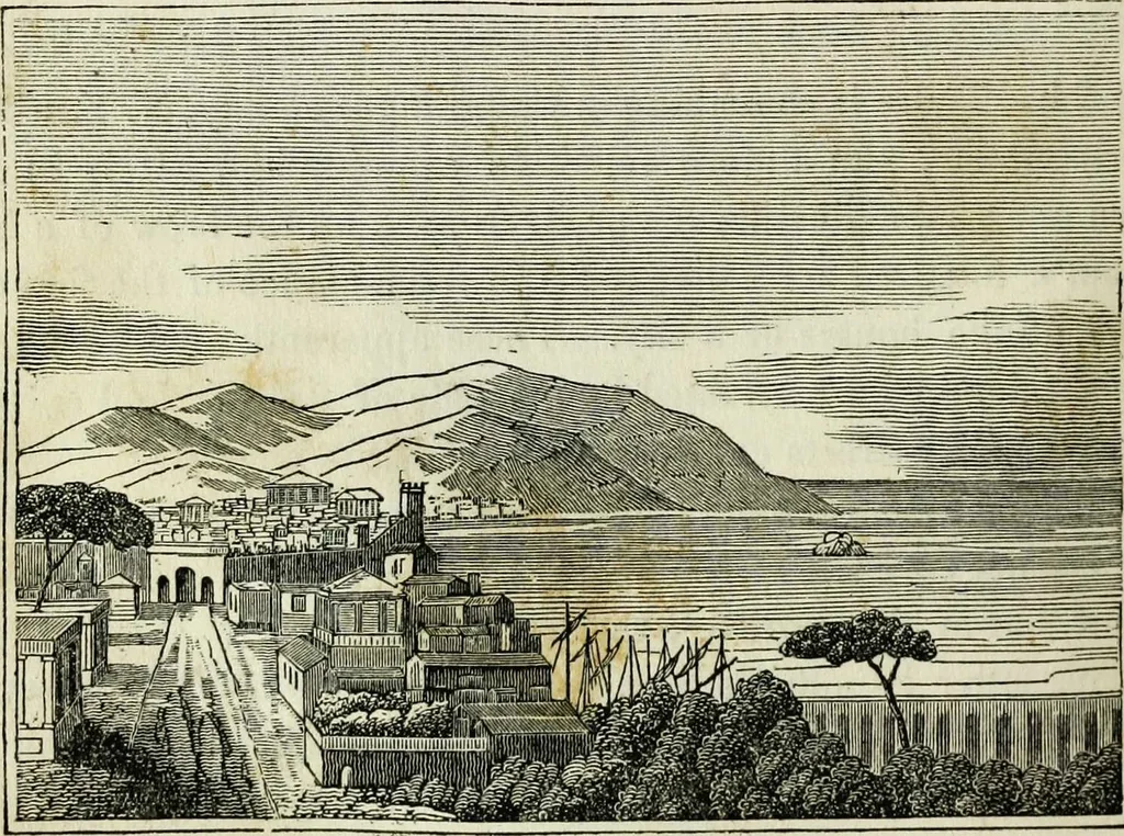 An illustration from The tongue of time, and star of the states: [electronic resource]: a system of human nature, with the phenomena of the heavens and earth. : American antiquities, remains of giants, geology, volcanoes, Egyptian and Indian magic, diet, dress, drinks, diseases, sleep, somnambulism, trances, resuscitation. : Also an account of persons with two souls, and of five persons who told colors by the touch, 1840, leaf 158
