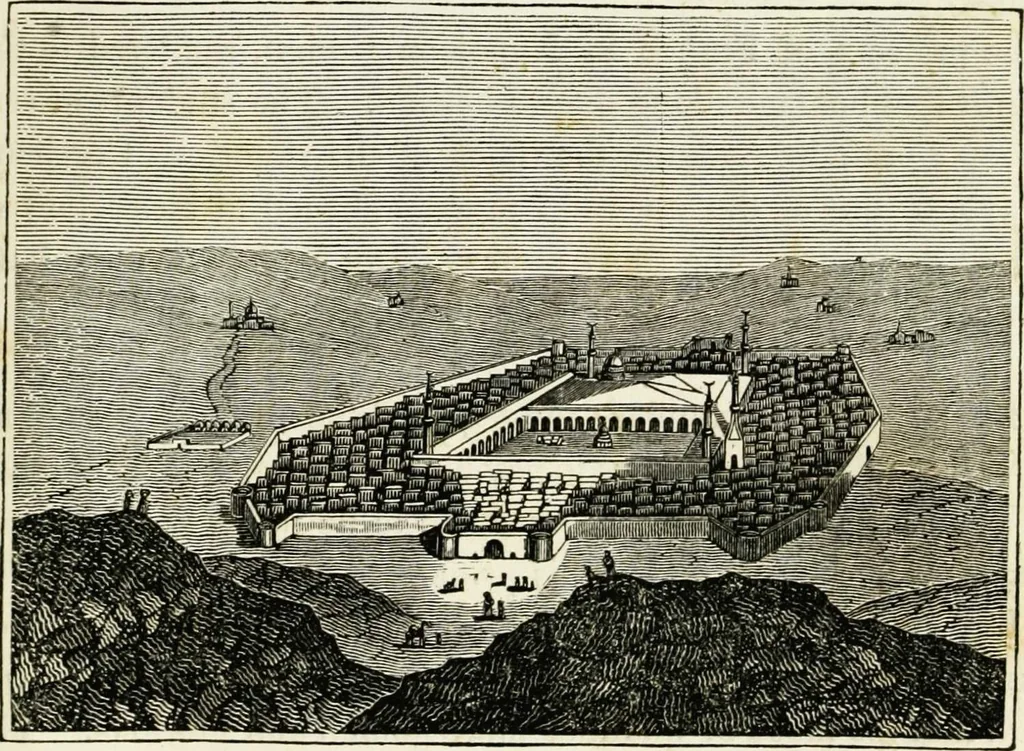 An illustration from The tongue of time, and star of the states: [electronic resource]: a system of human nature, with the phenomena of the heavens and earth. : American antiquities, remains of giants, geology, volcanoes, Egyptian and Indian magic, diet, dress, drinks, diseases, sleep, somnambulism, trances, resuscitation. : Also an account of persons with two souls, and of five persons who told colors by the touch, 1840, leaf 281