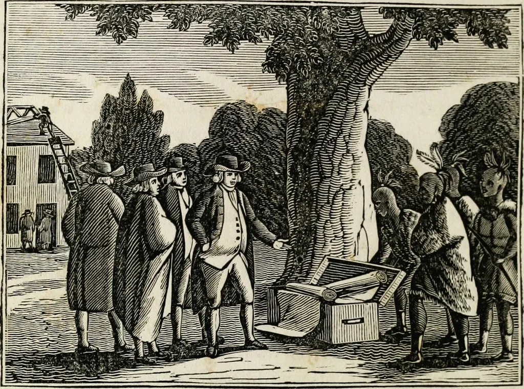 An illustration from The tongue of time, and star of the states: [electronic resource]: a system of human nature, with the phenomena of the heavens and earth. : American antiquities, remains of giants, geology, volcanoes, Egyptian and Indian magic, diet, dress, drinks, diseases, sleep, somnambulism, trances, resuscitation. : Also an account of persons with two souls, and of five persons who told colors by the touch, 1840, leaf 286