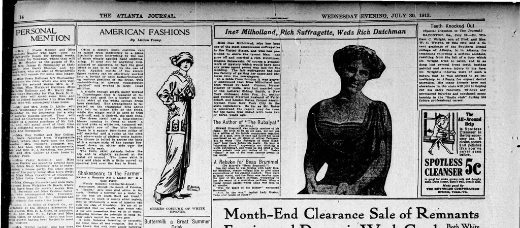An illustration from 1913 July 30 Atlanta Journal 22 Pages Georgia, 1913, leaf 13