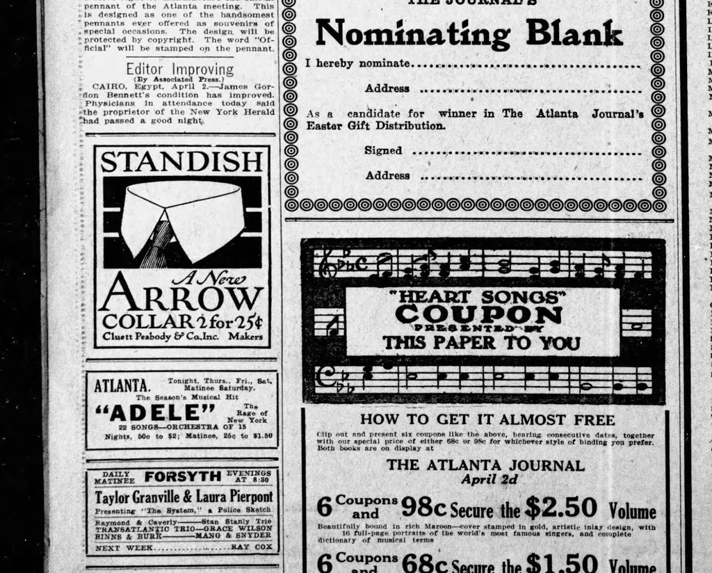 An illustration from 1914 April 2 Atlanta Journal 20 Pages Georgia, 1914, leaf 1