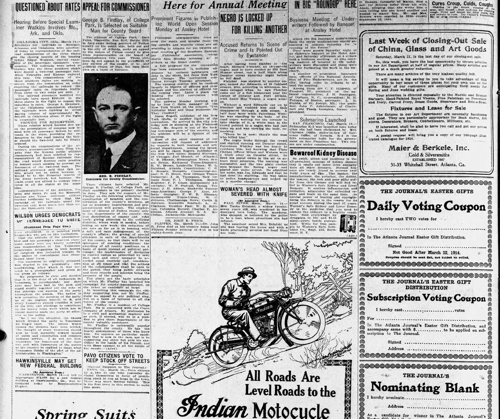 An illustration from 1914 March 15 Atlanta Journal 62 Pages Georgia, 1914, leaf 3