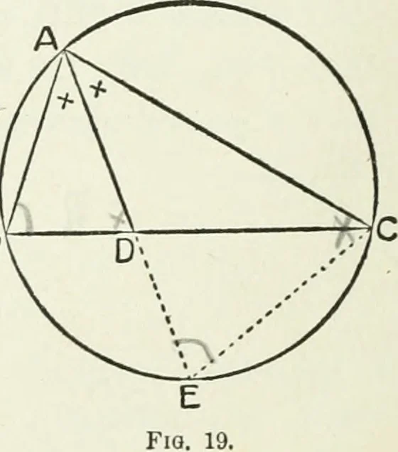 An illustration from Advanced geometry for high schools : synthetic and analytical, 1919, leaf 31