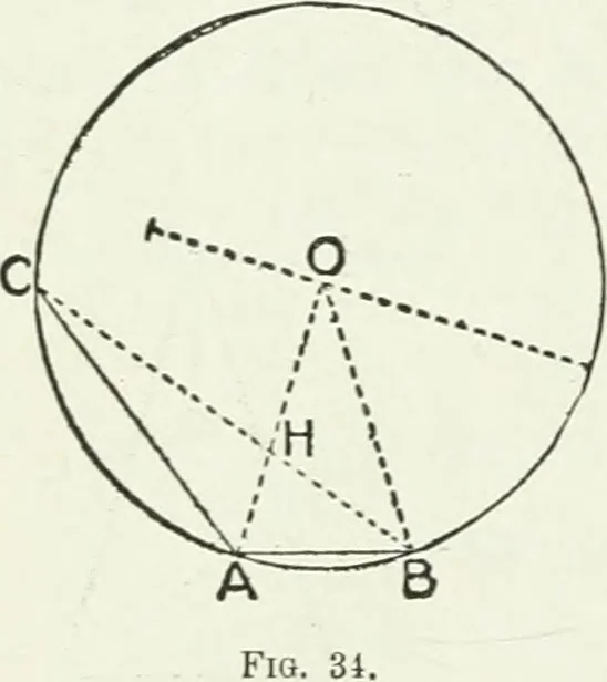 An illustration from Advanced geometry for high schools : synthetic and analytical, 1919, leaf 47
